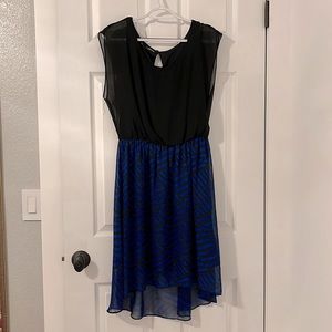 Maurices Black and Blue Stripped Silky Dress.